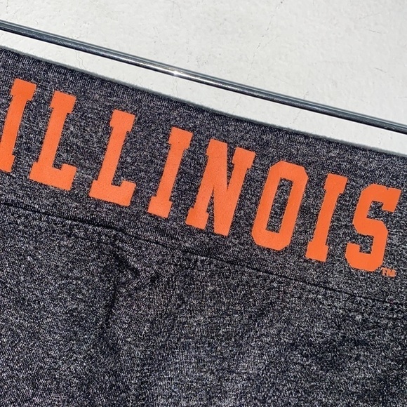 Illinois Illini legging cinch ruched hem Capri small stretch charcoal gray black - Picture 7 of 7